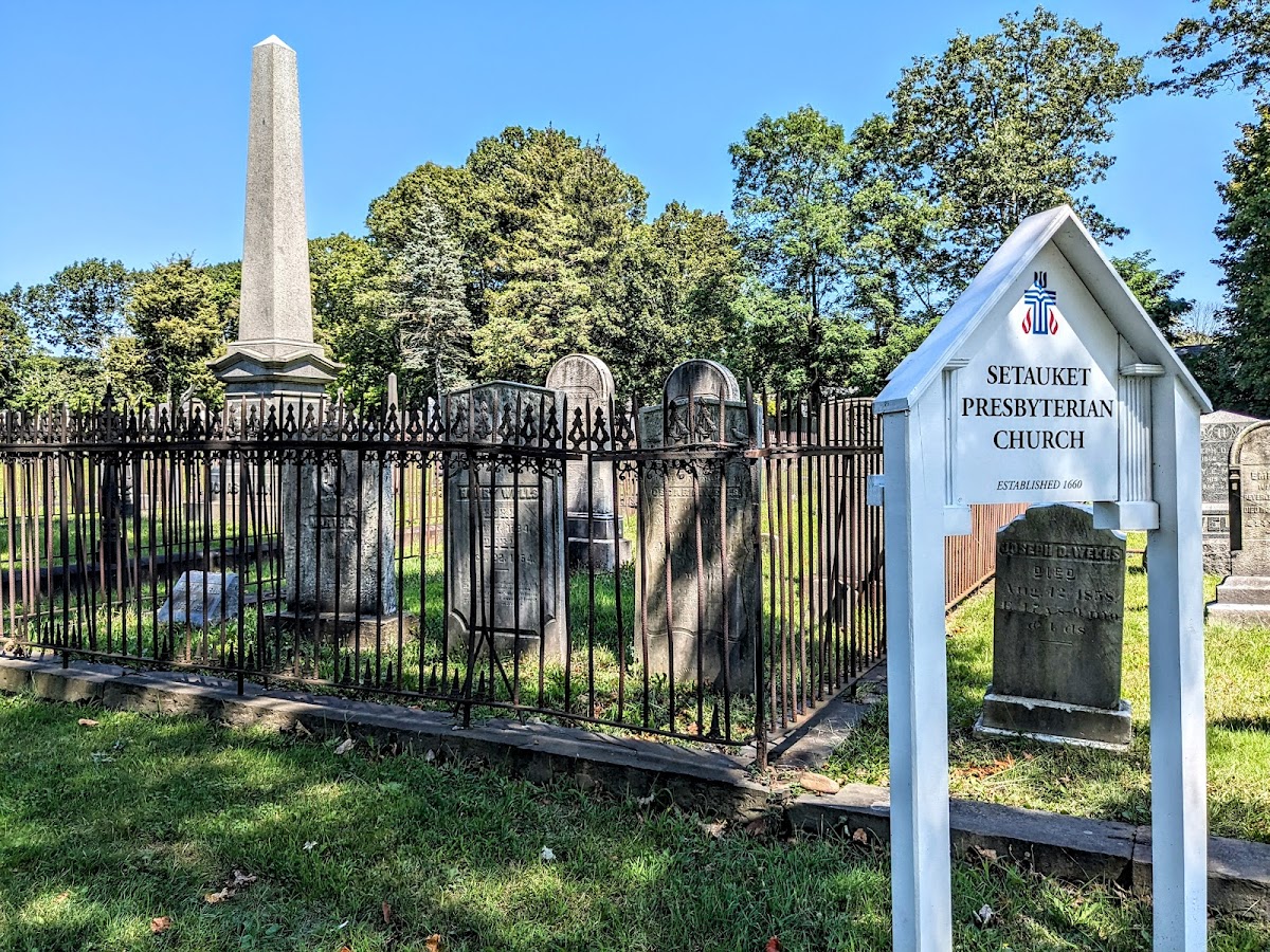 Setauket Presbyterian Church Graveyard cemetery grounds.