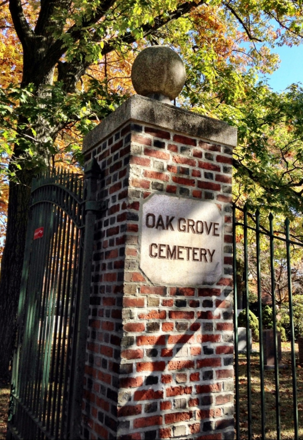Oak Grove Cemetery cemetery grounds.